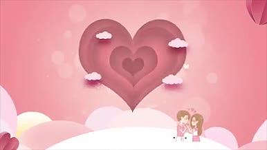 粉色浪漫情人节视频视频的预览图